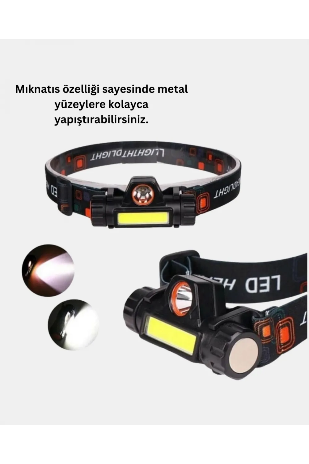 Profesyonel Şarjlı Led Kafa Lambası – Uzun Mesafe + Ortam Aydınlatması