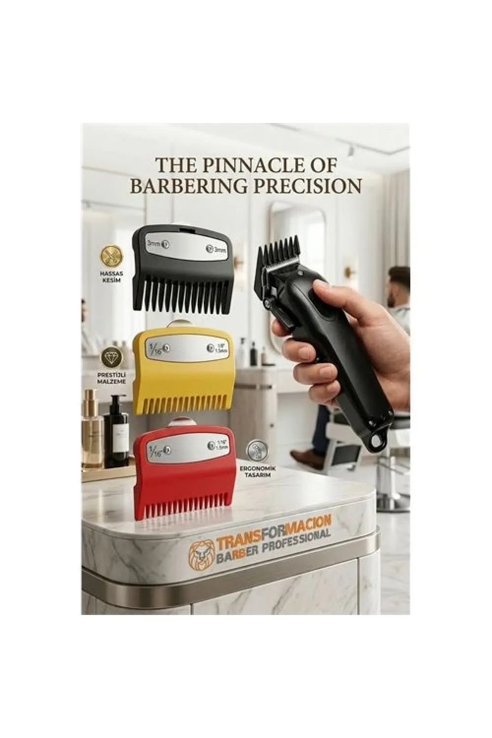 ProfesyonelTıraş Makinesi Tarağı Seti 3lü  Absolute Professional (1.5mm, 3mm) 723003