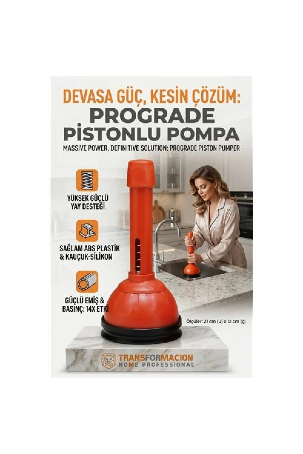 ProGrade Pistonlu 14X Lavabo Gider Açıcı Pompa 716627