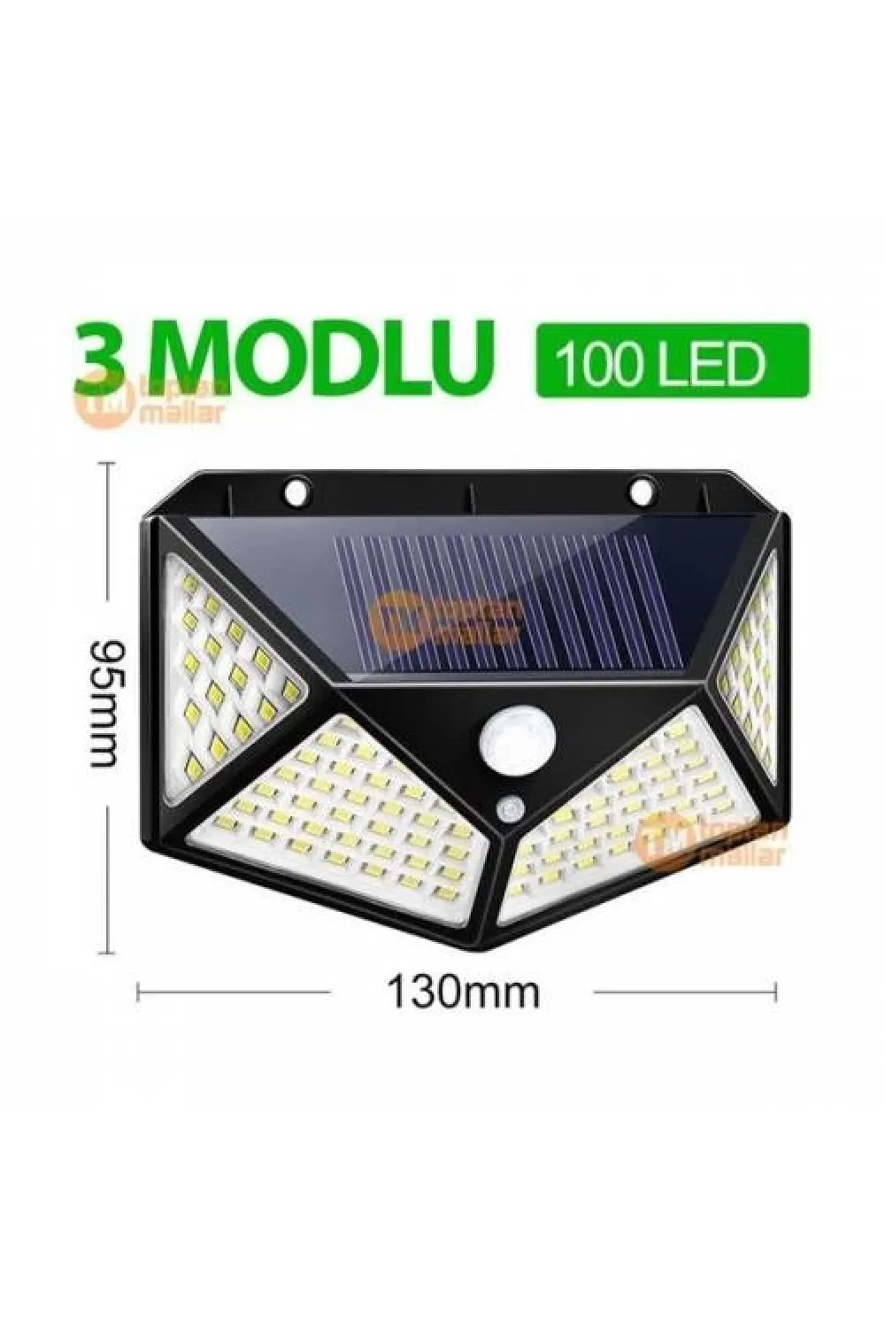 Projektör 100 Ledli Işık Sensörlü Güneş Enerjili Solar Lamba