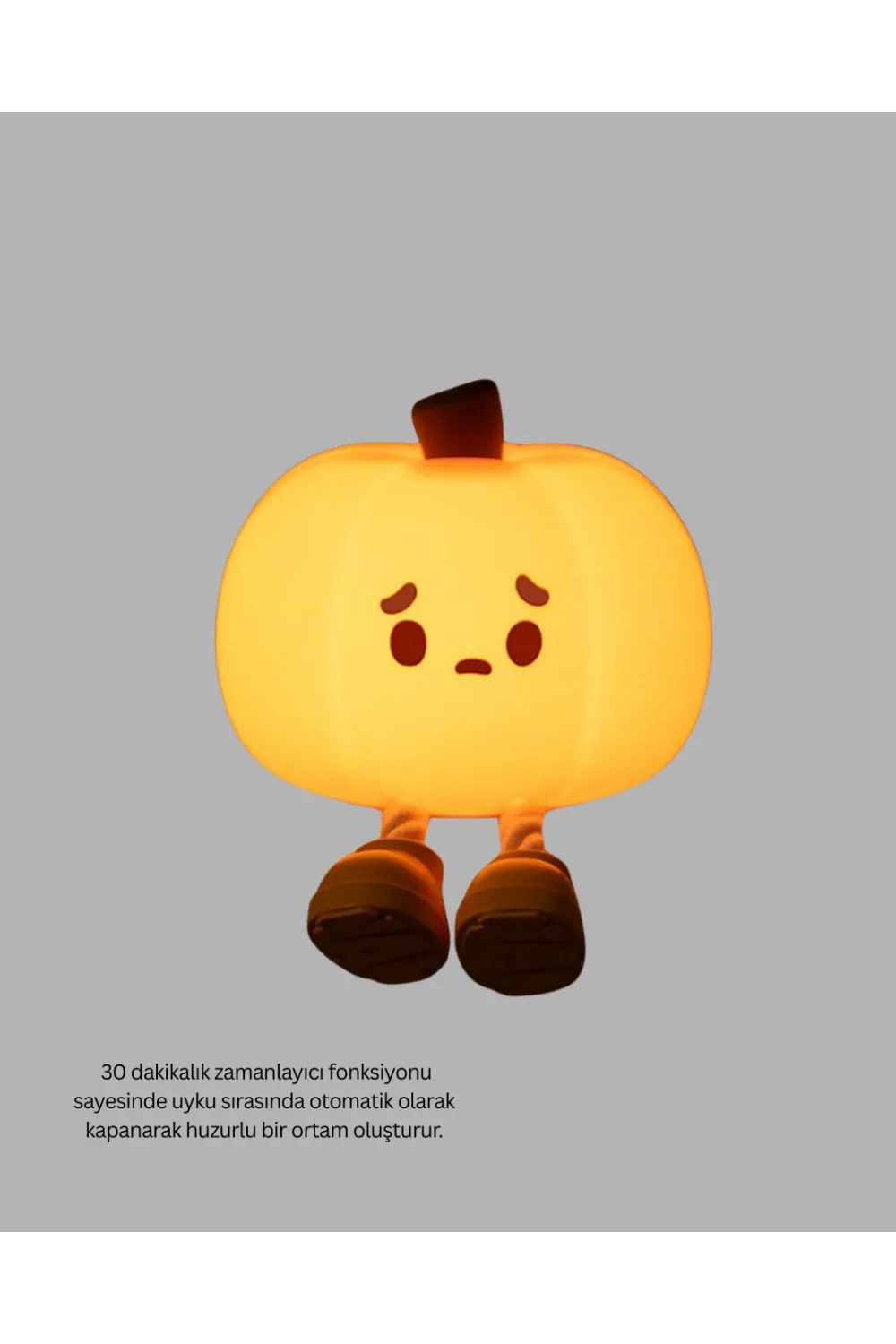 Pumpkin Led Night Light Dokunmatik Şarjlı Silikon Gece Lambası