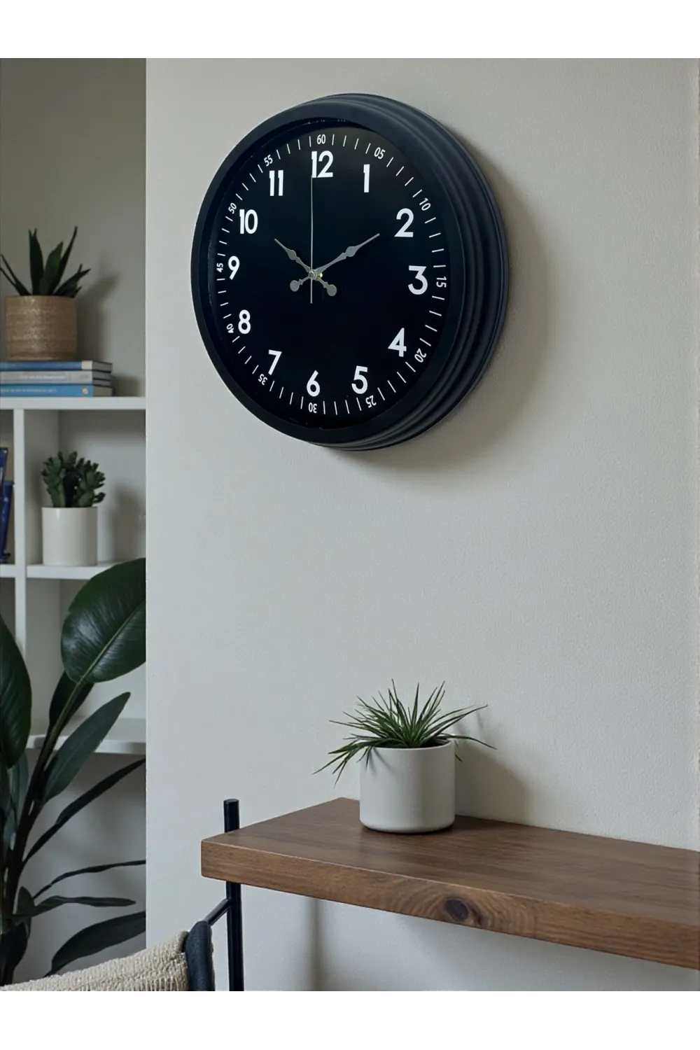 Pure Dark Black 40 Cm Metal Duvar Saati