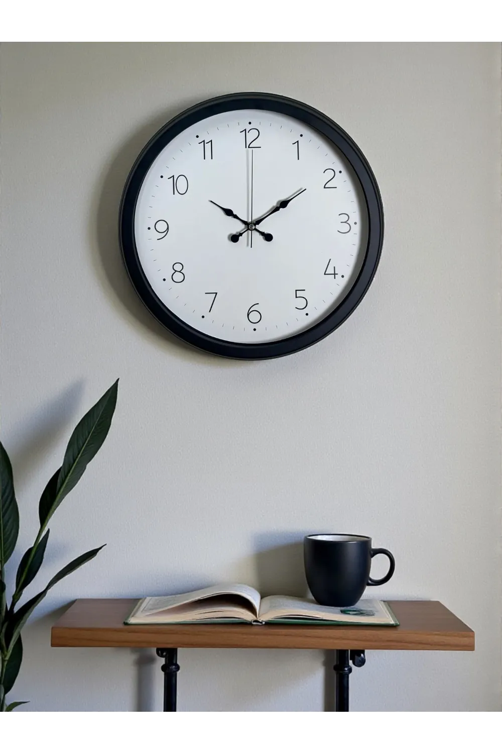 Pure Time Black 40 Cm Metal Duvar Saati