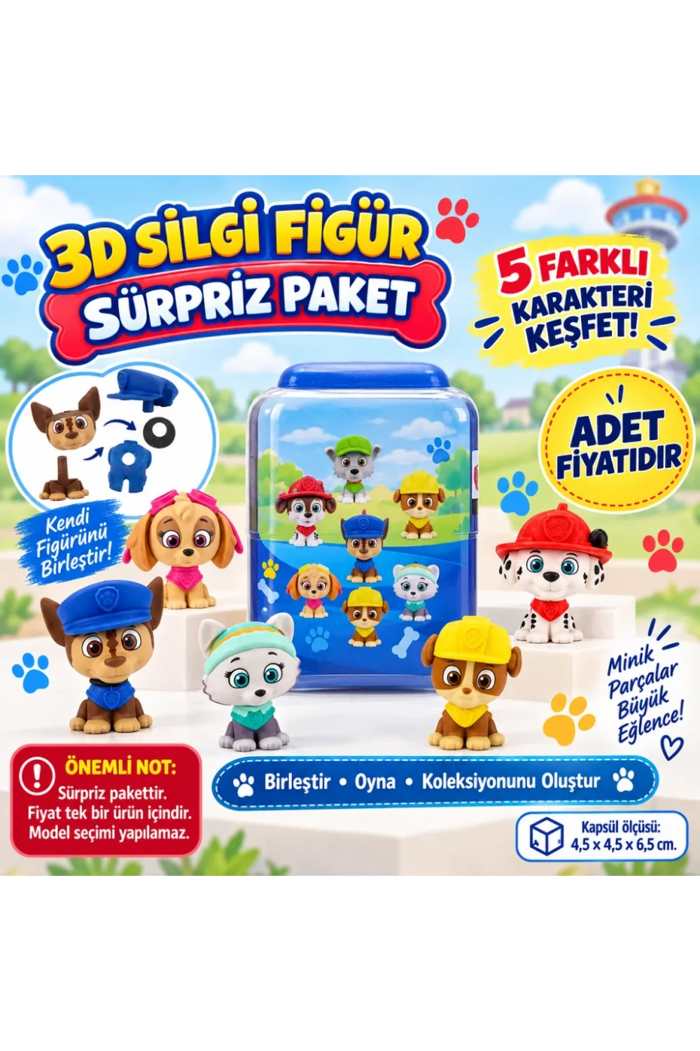 Puzzle Palz 3D Silgi Figür Sürpriz Paket