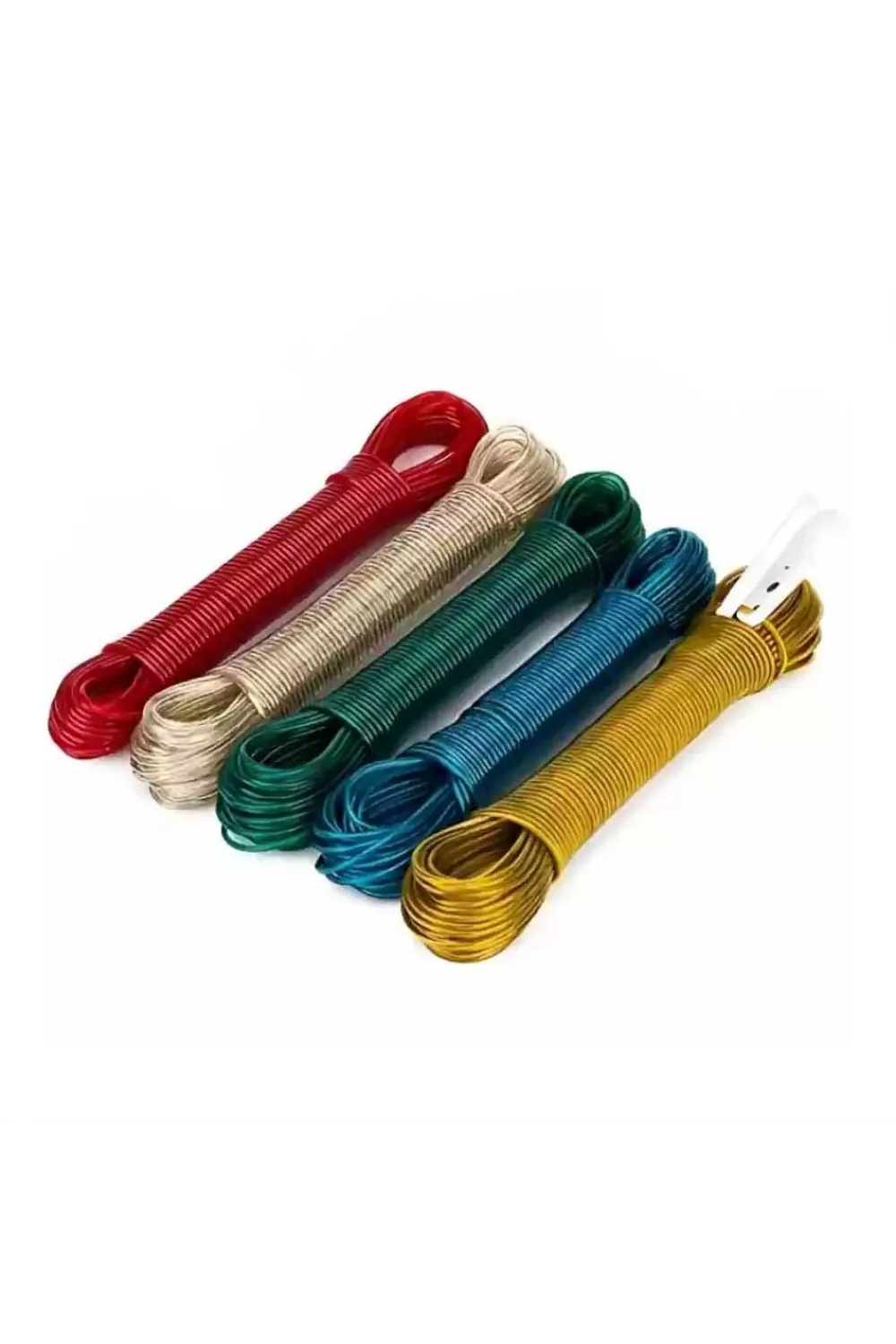 PVC Kaplama 20 Metre Çelik Çamaşır İpi 12 Adet