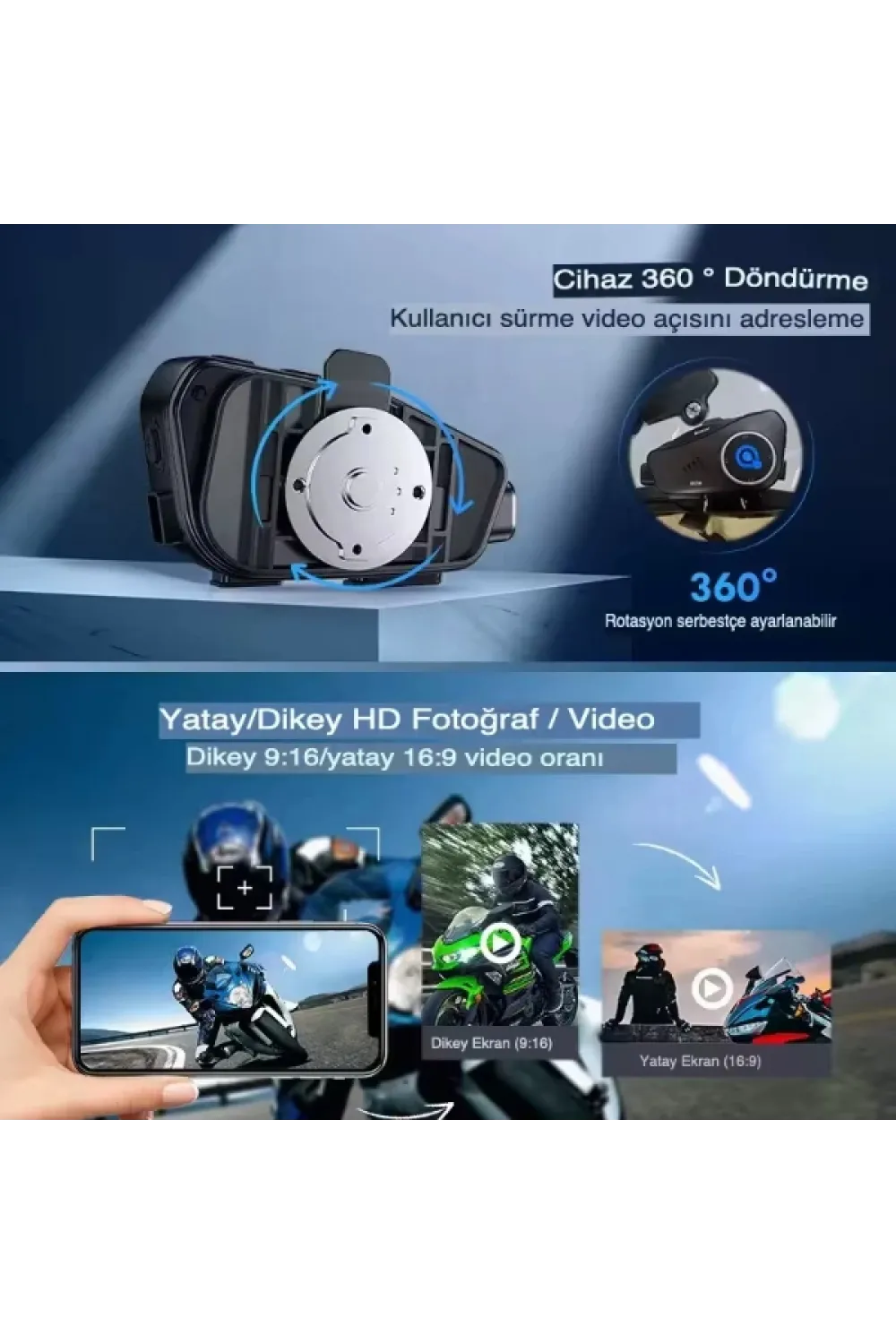 Q28 Kameralı Motosiklet Kask Kulaklığı