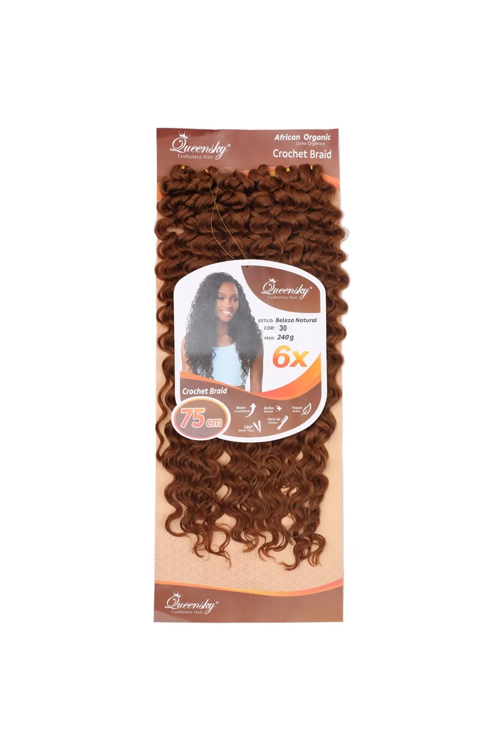 QueenSky Afro Dalgası Saç - 75cm - 240gr - Bakır
