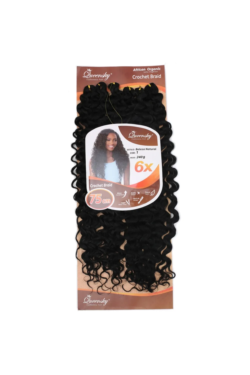 QueenSky Afro Dalgası Saç - 75cm - 240gr - Siyah