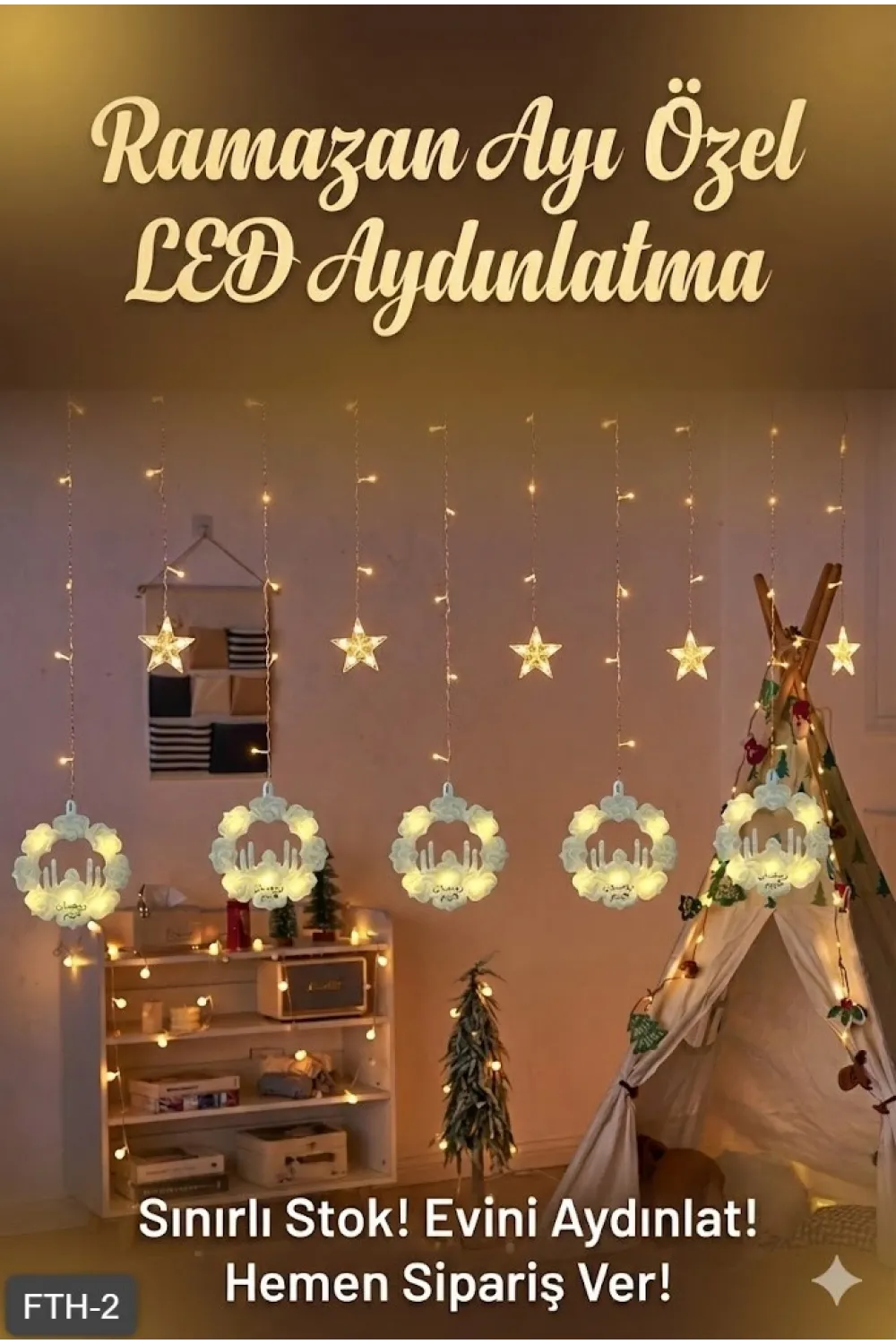 Ramazan Perde LED Işık 3 Metre