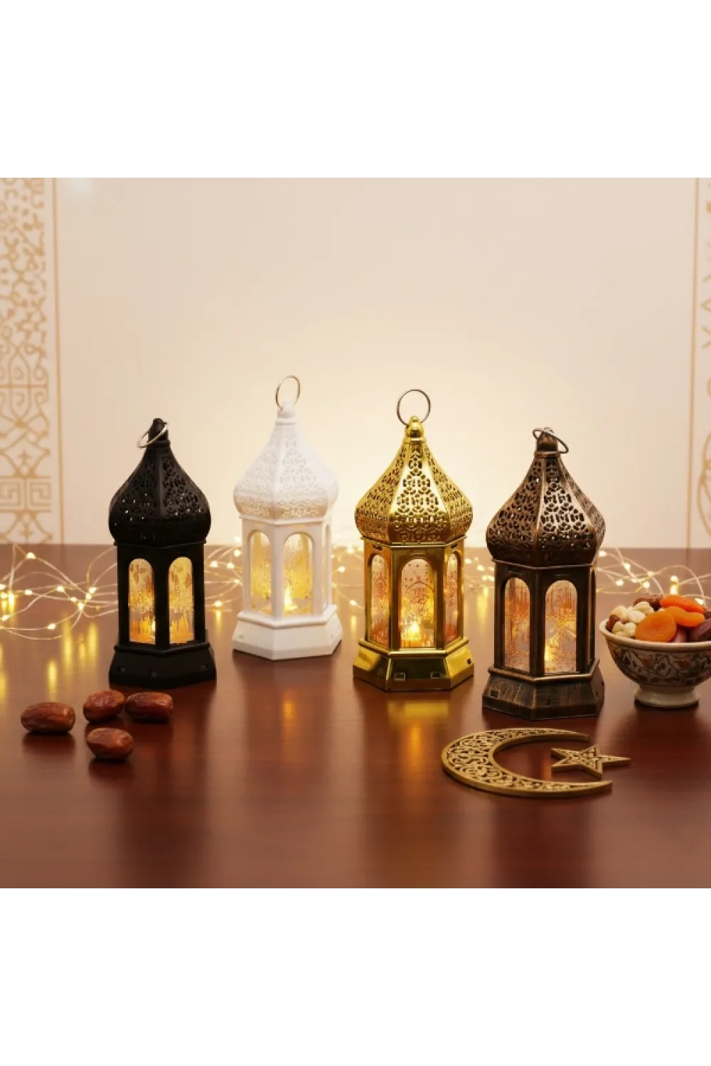 Ramazan Temalı Büyük Altıgen Kapalı Kubbe LED Lamba