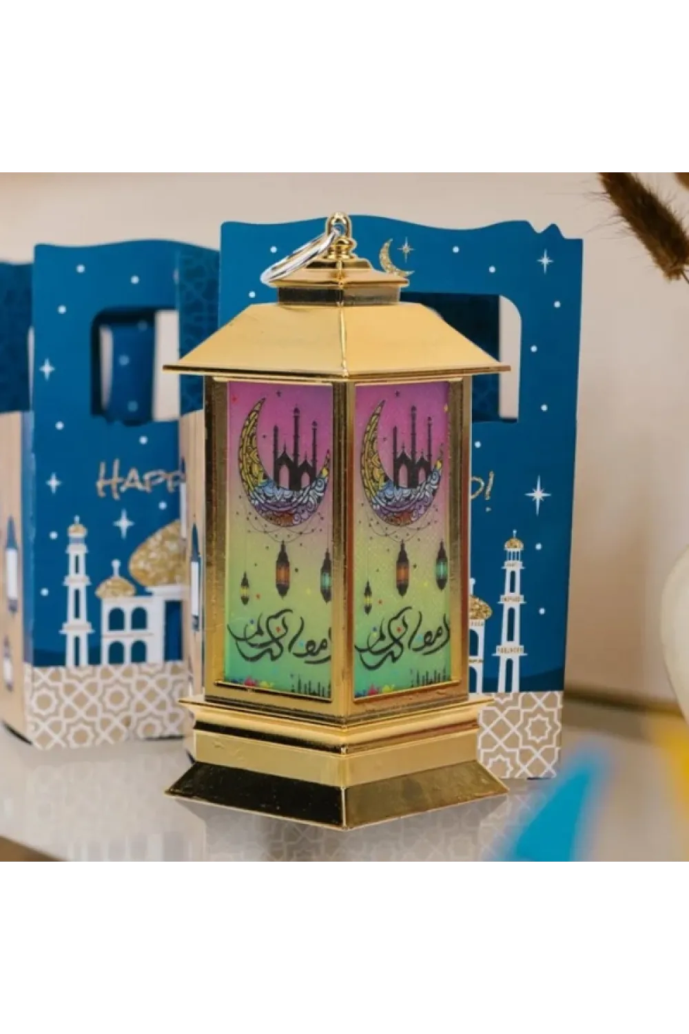 Ramazan Temalı Küçük Kare Kubbe LED Lamba