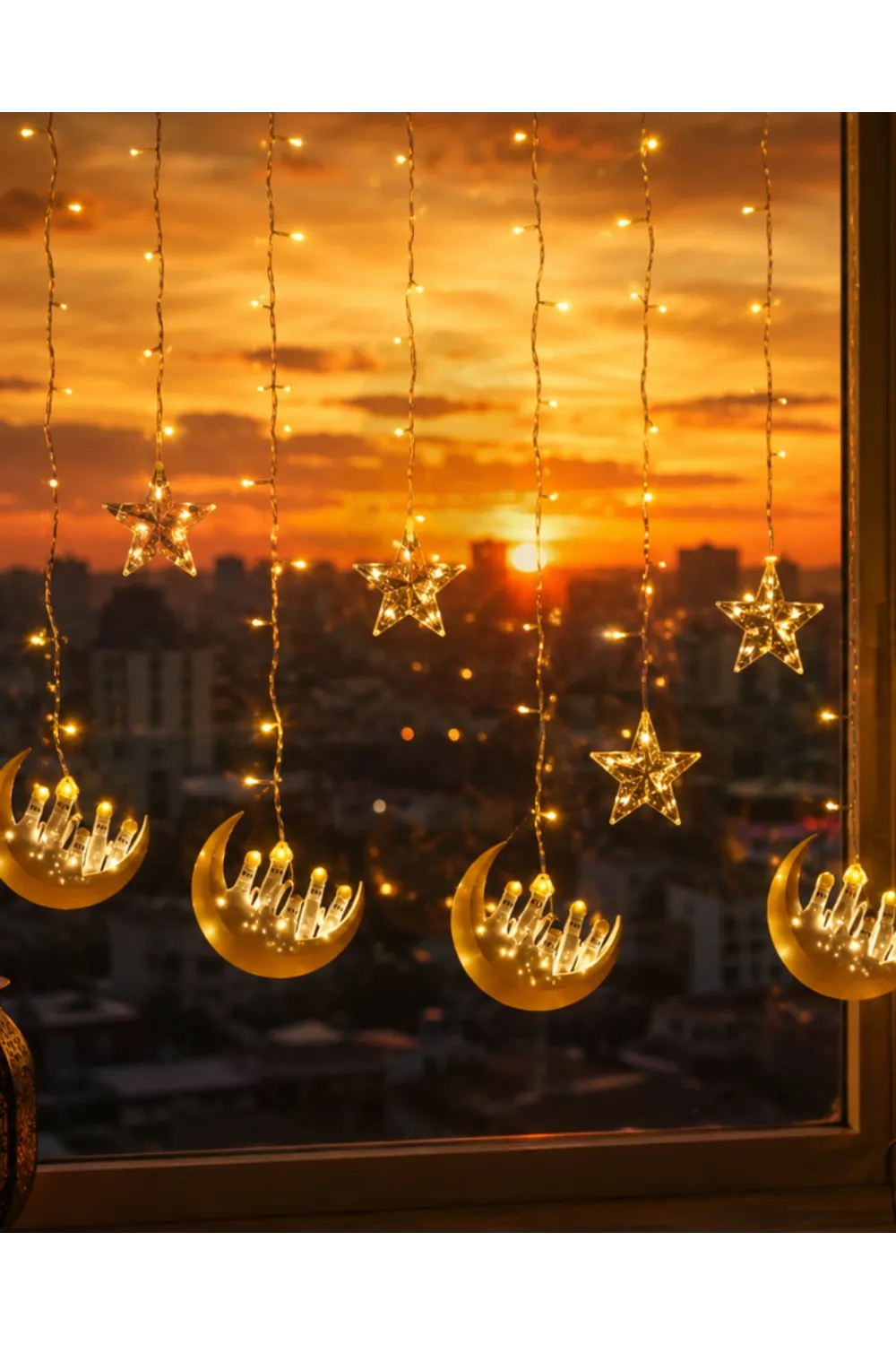 Ramazan Temalı Led Işık Hilal Ve Yıldız Figürlü Dekor Lambası