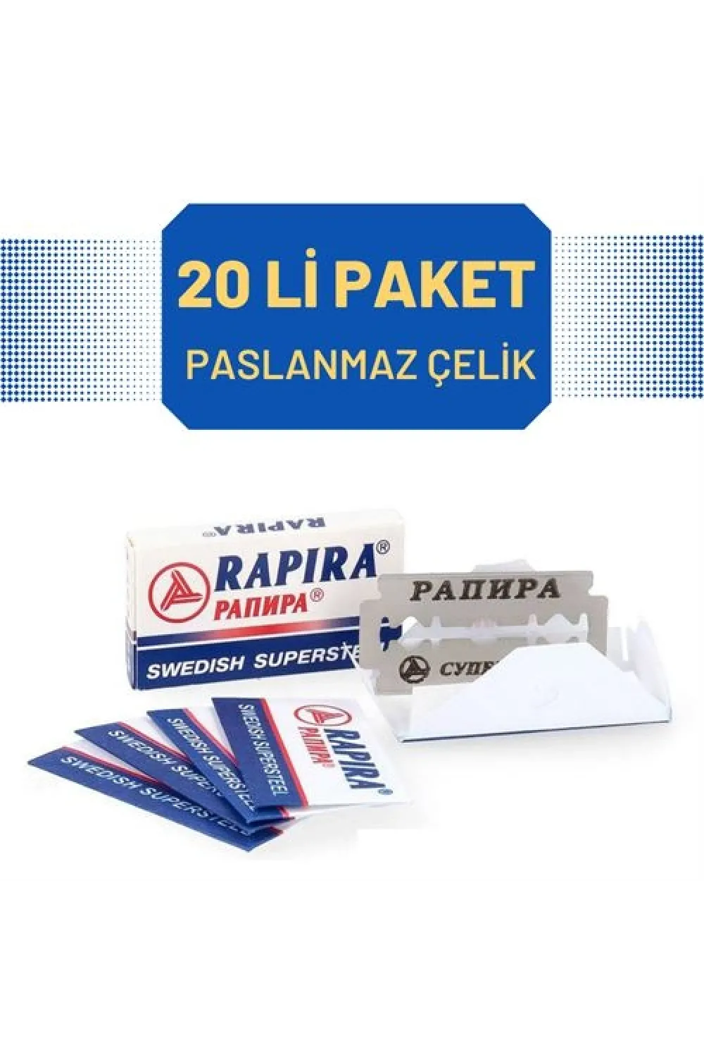 Rapira 20 Adet Çelik Tıraş Jileti