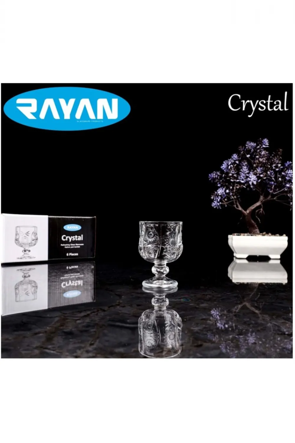 Rayan Crystal 6lı Kahve Yanı Bardak mudanis