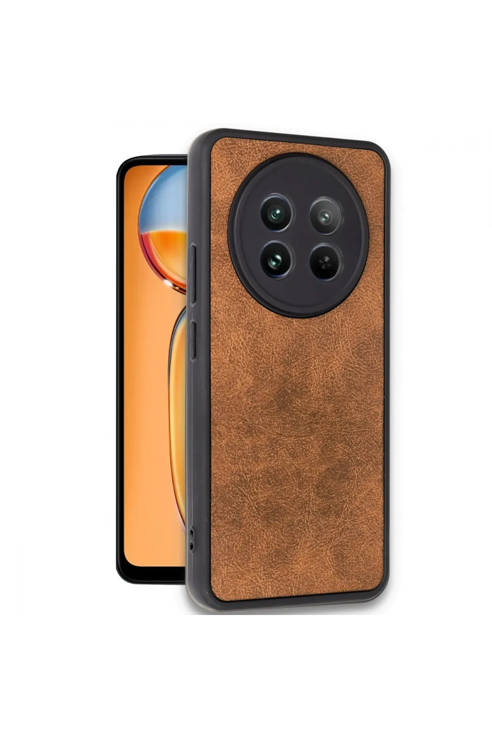 Realme 12 5g Kılıf Aras Deri Kapak - Taba