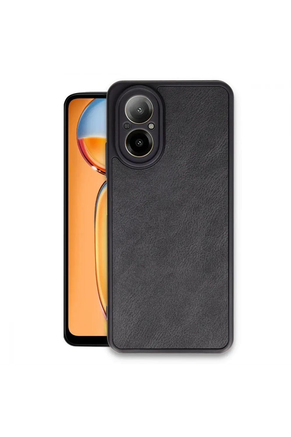 Realme 12 Lite Kılıf Aras Deri Kapak - Siyah