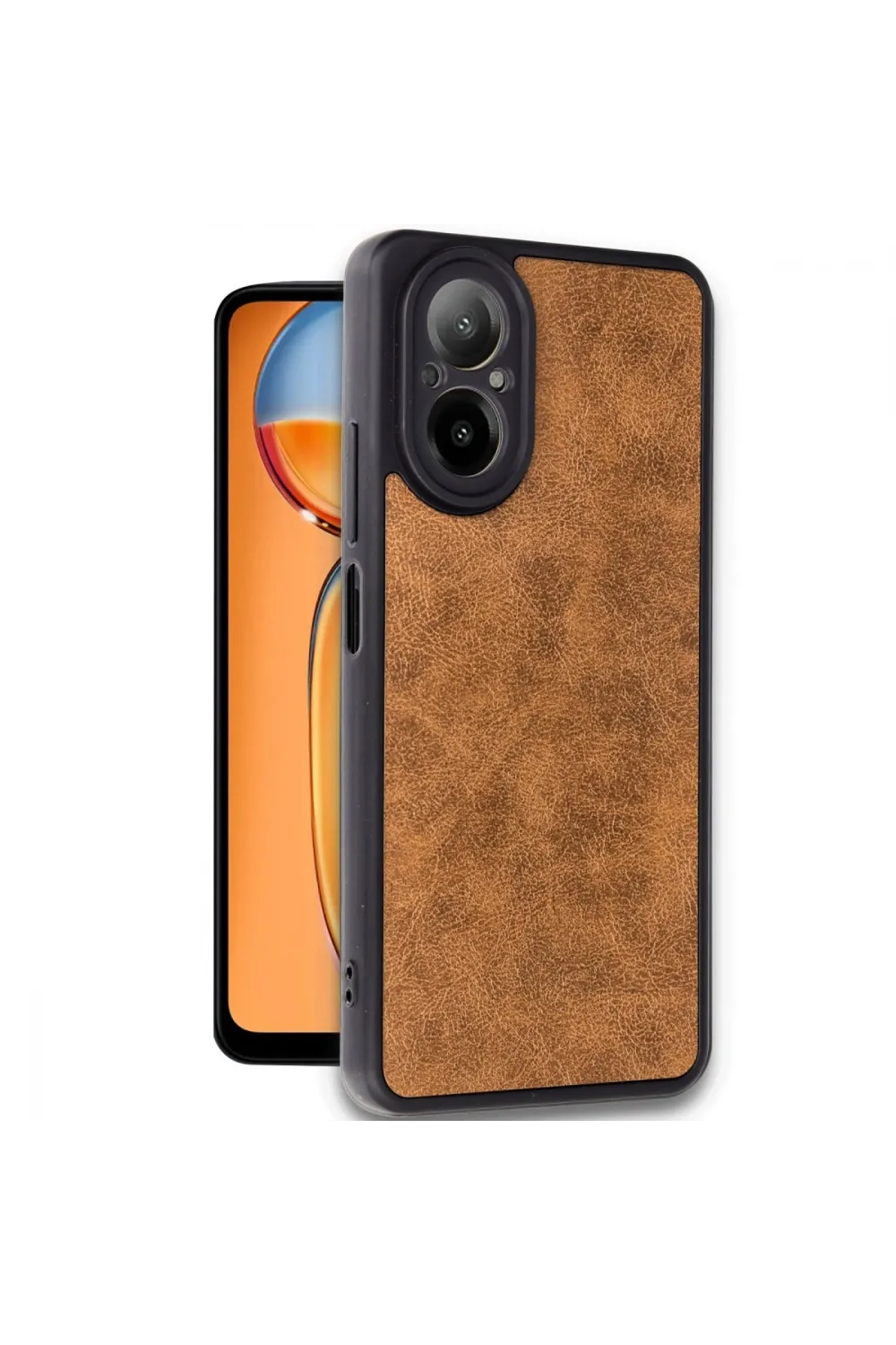 Realme 12 Lite Kılıf Aras Deri Kapak - Taba