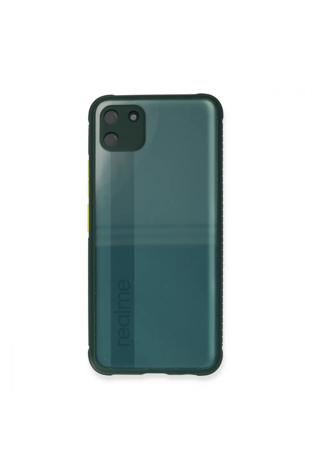 Realme C11 Kılıf Miami Şeffaf Silikon - Koyu Yeşil