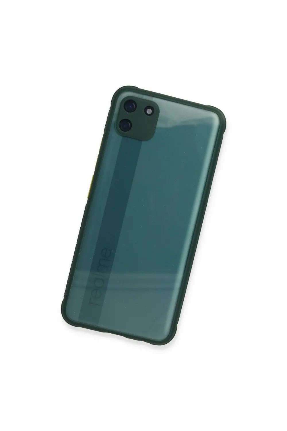 Realme C11 Kılıf Miami Şeffaf Silikon - Koyu Yeşil