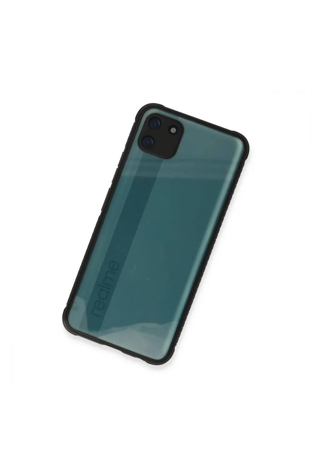 Realme C11 Kılıf Miami Şeffaf Silikon - Siyah