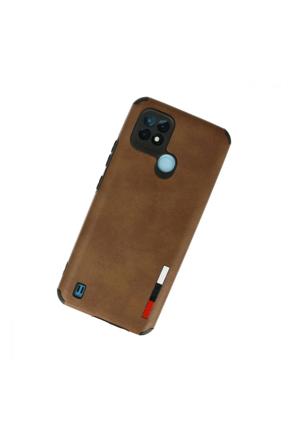 Realme C21 Kılıf Loop Deri Silikon - Kahverengi