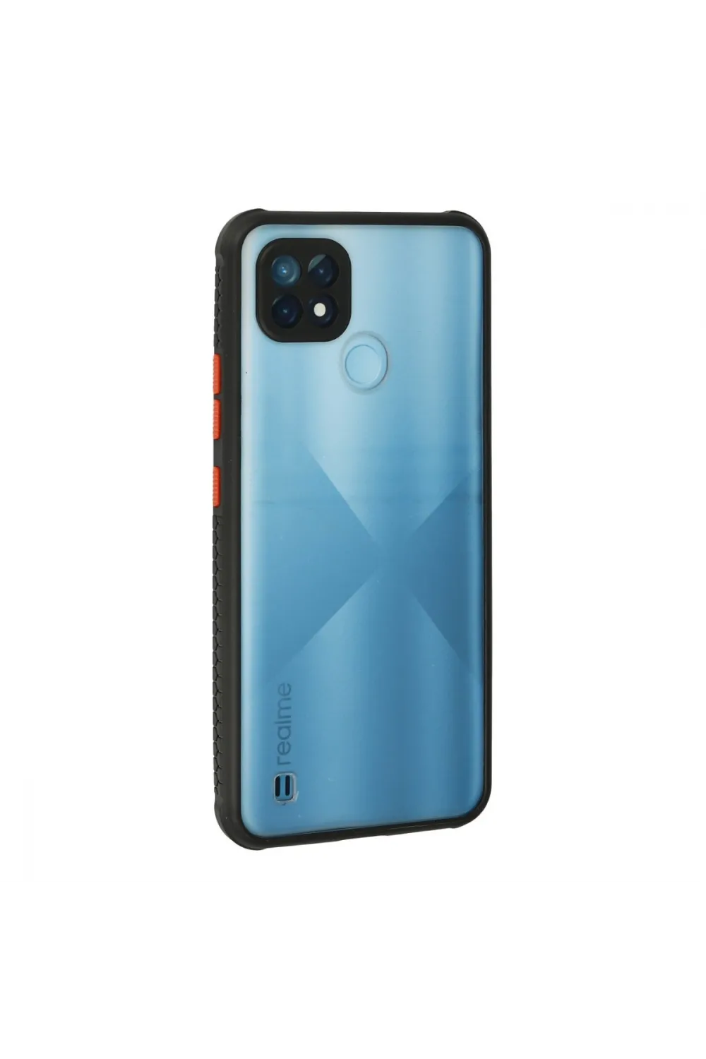 Realme C21 Kılıf Miami Şeffaf Silikon - Siyah