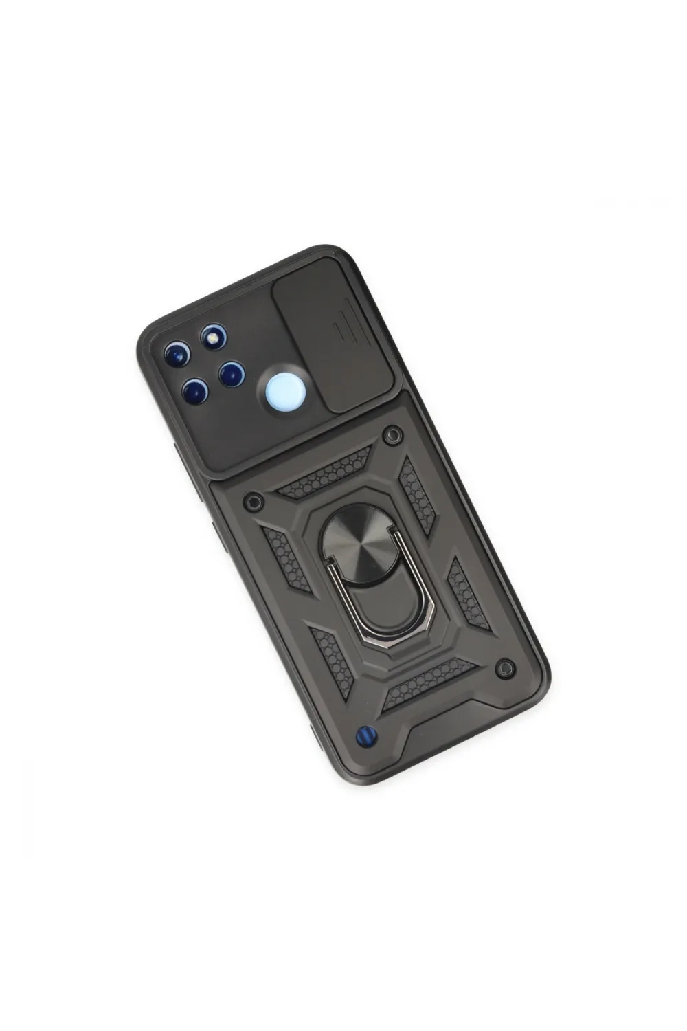 Realme C25y Kılıf Pars Lens Yüzüklü Silikon - Siyah