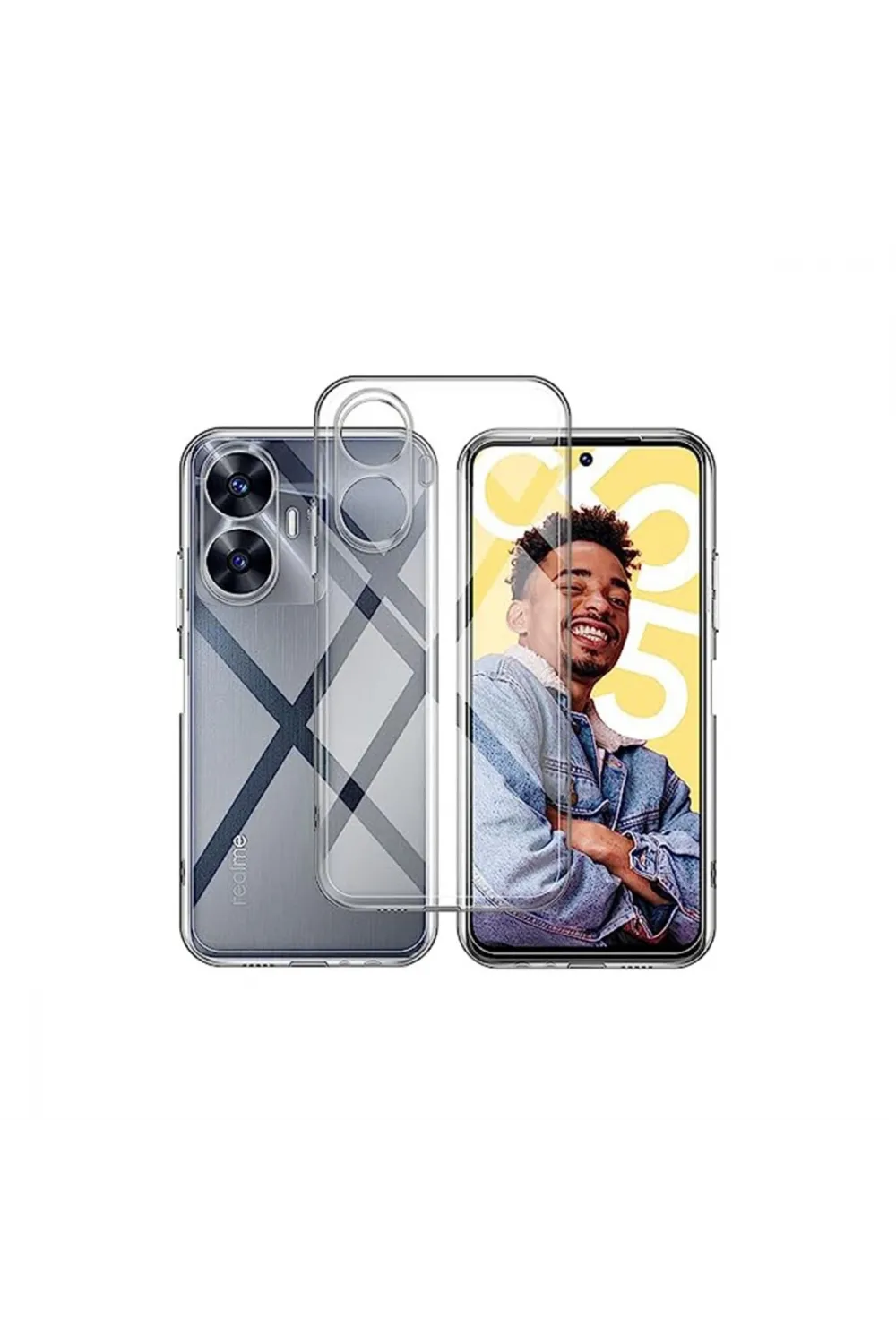 Realme C55 Kılıf Lüx Şeffaf Silikon