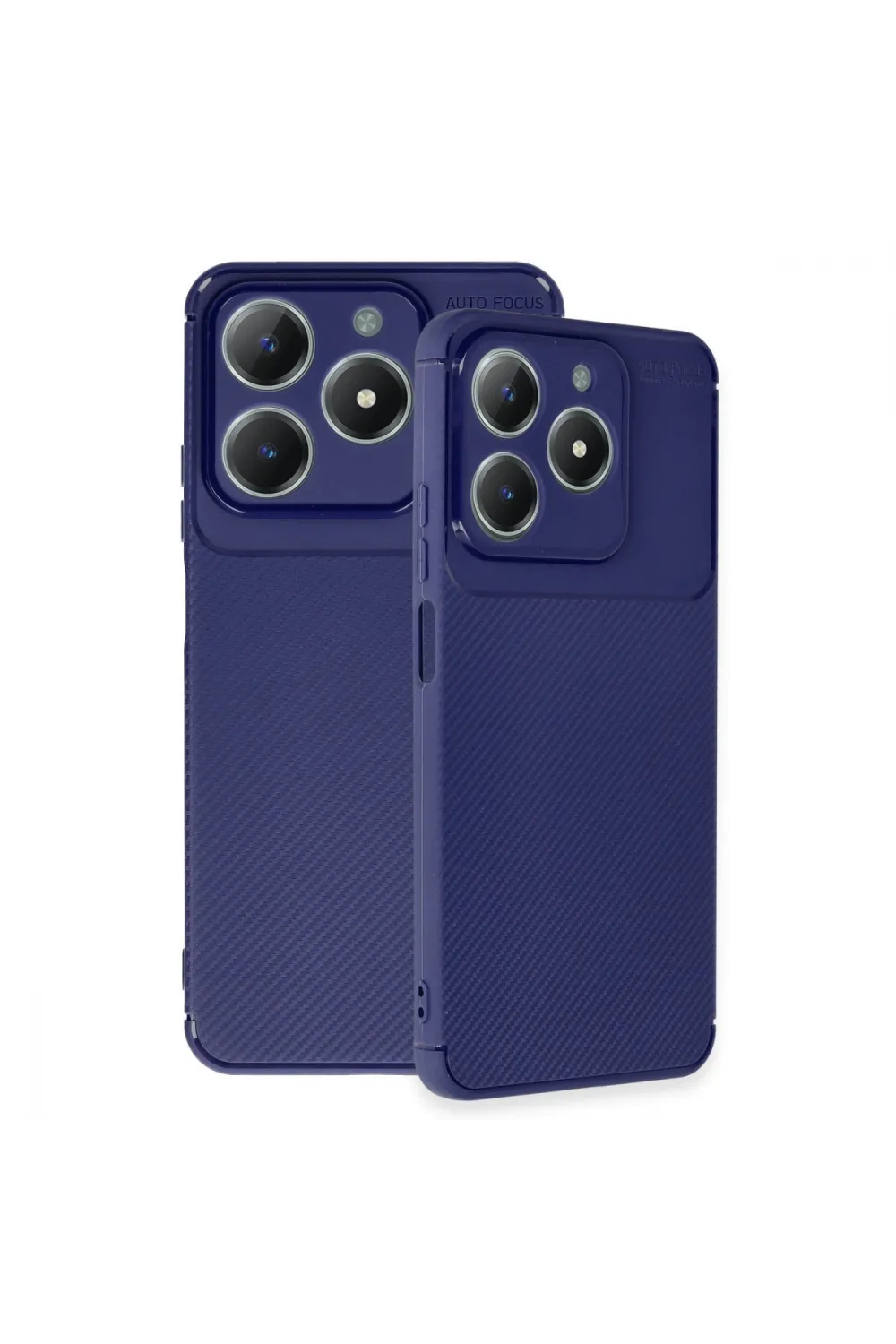 Realme C61 Kılıf Auto Focus Karbon Kapak - Lacivert