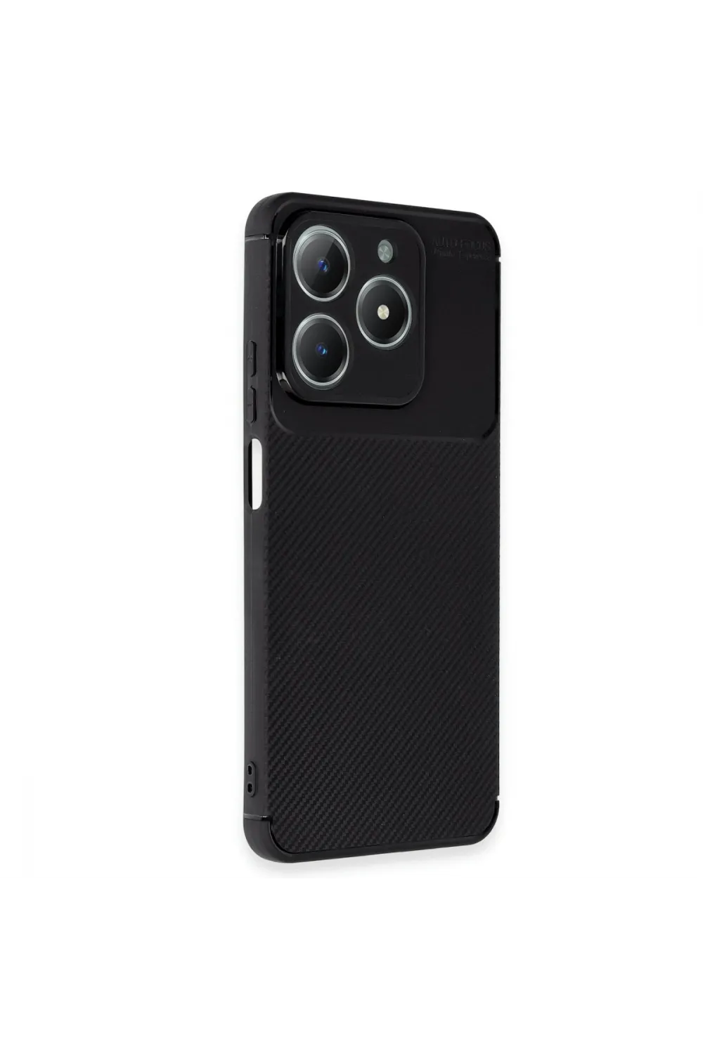 Realme C61 Kılıf Auto Focus Karbon Kapak - Siyah