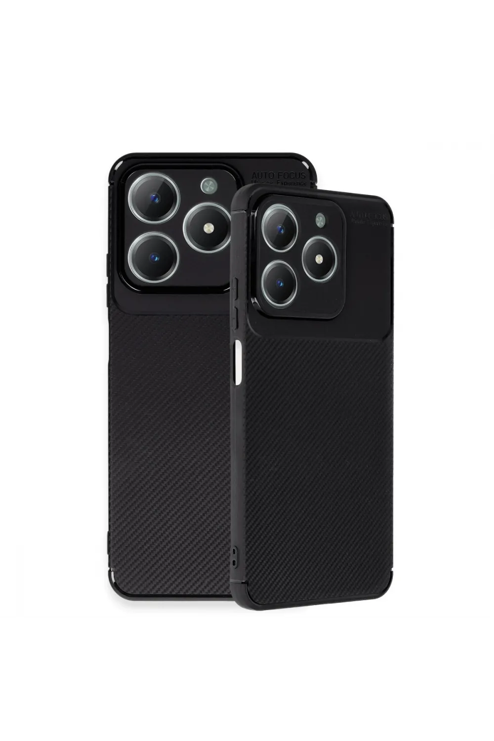 Realme C61 Kılıf Auto Focus Karbon Kapak - Siyah
