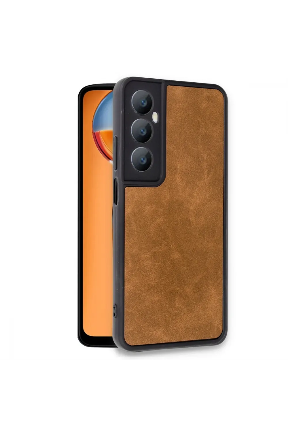 Realme C65 Kılıf Aras Deri Kapak - Taba