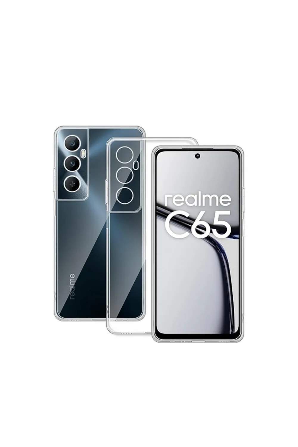 Realme C65 Kılıf Lüx Şeffaf Silikon