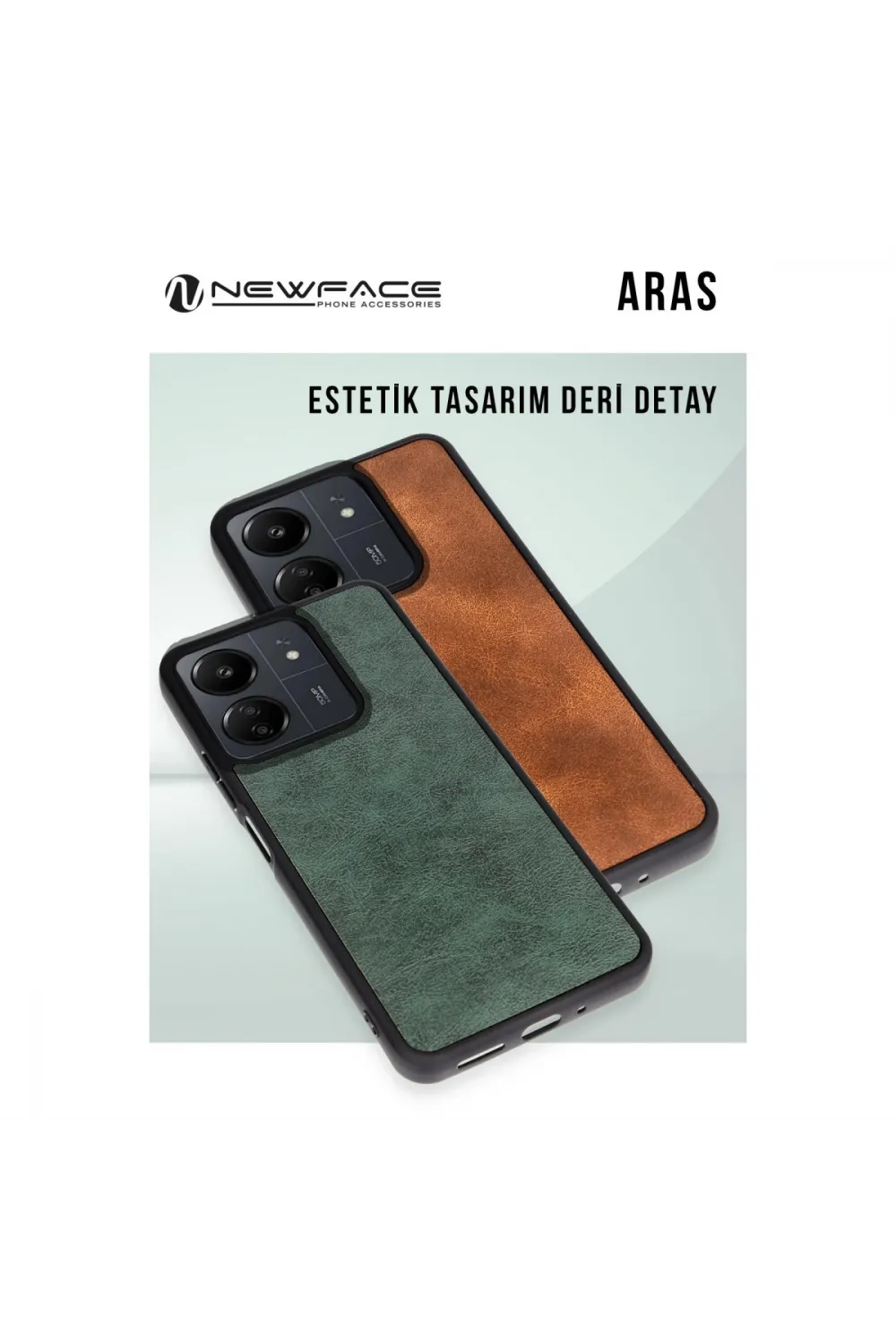 Realme Note 50 4g Kılıf Aras Deri Kapak - Taba