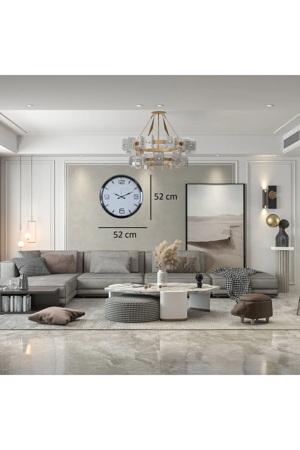 Regal Silver 52 x 52 Cm Duvar Saati