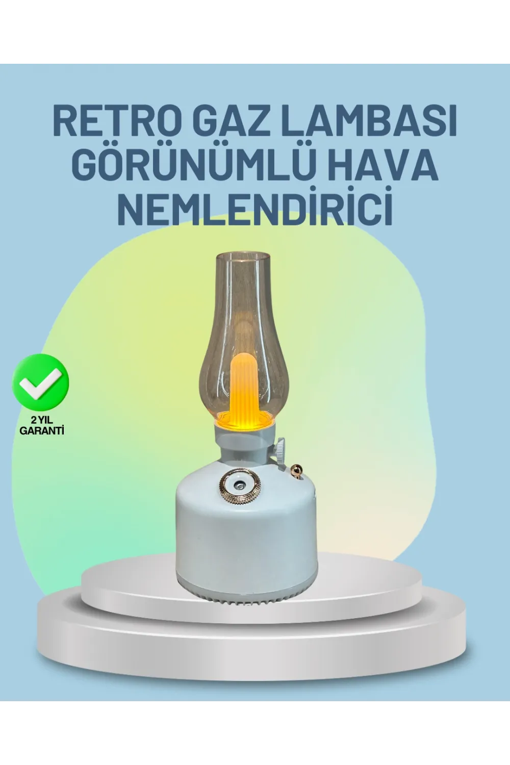 Renkli Led Işıklı Retro Gaz Lambası Aroma Terapi Mist Maker