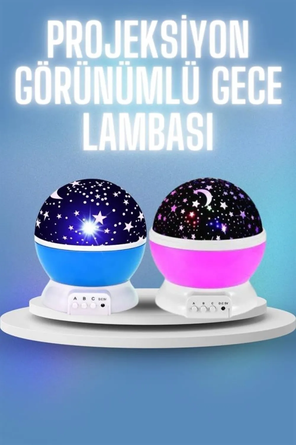 Renkli Yıldızlı Gökyüzü Projeksiyon Gece Lambası Pilli Ve Usb Kablolu