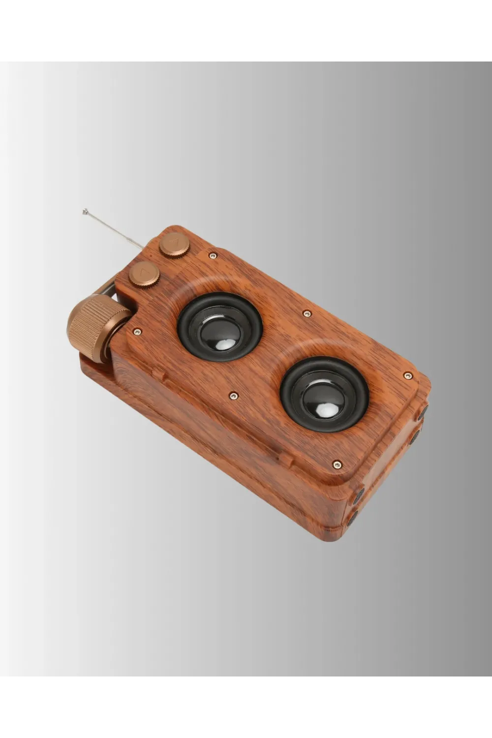 Retro Bluetooth Hoparlör Ahşap Görünümlü 5w Çift Stereo Ses