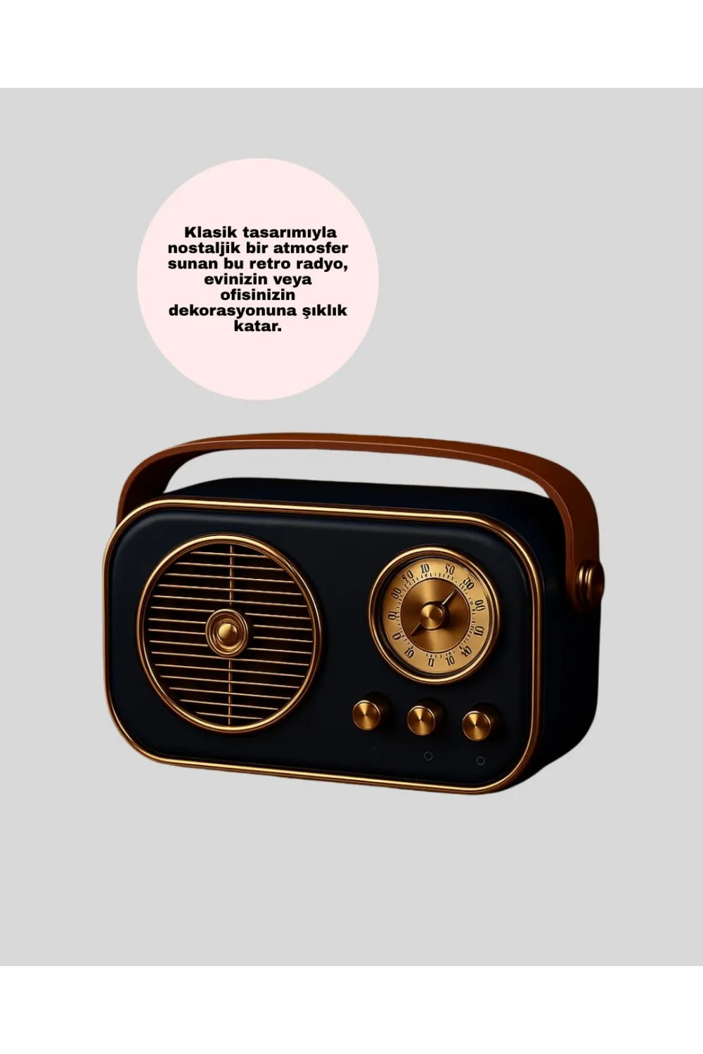 Retro Bluetooth Radyo – Nostaljik Tasarım, Tf Kart Ve Usb Destekli