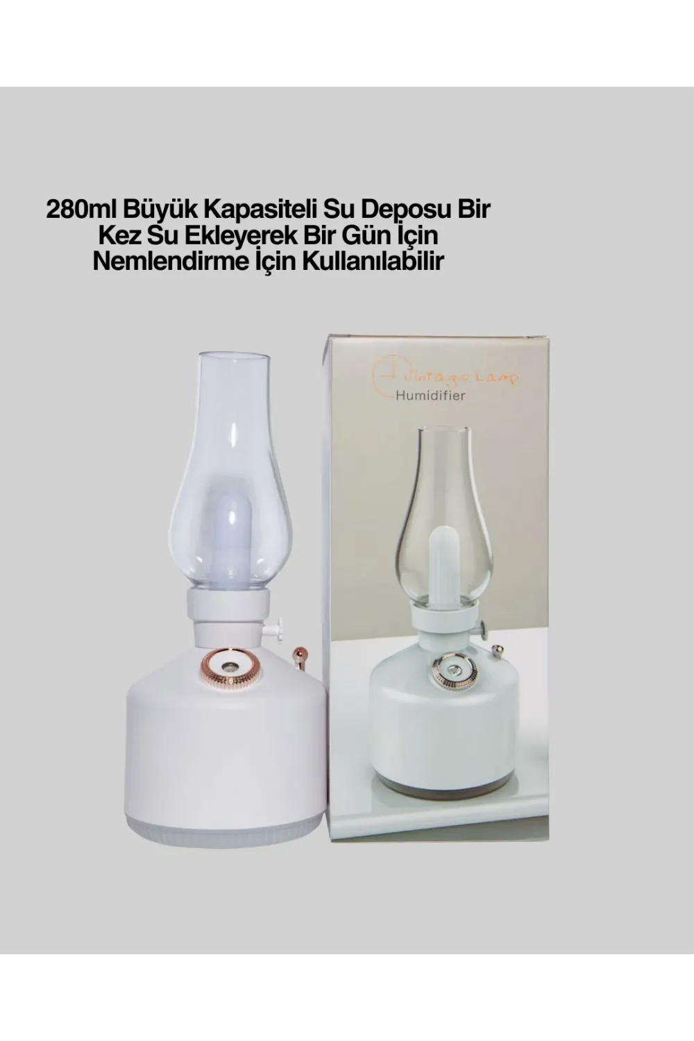Retro Gaz Lambası Görünümlü Ledli Buhar Püskürtücü Aroma Difüzör