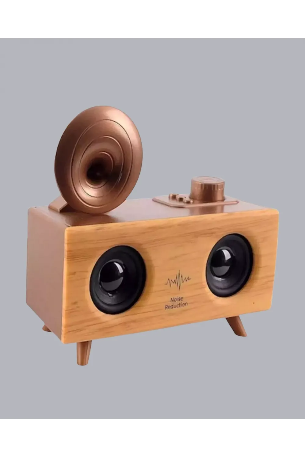 Retro Gramafon Bluetooth Hoparlör Çift Stereo Sesli Fm Radyo Destekli