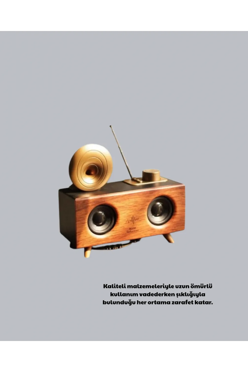 Retro Gramofon Tasarımlı Bluetooth Hoparlör – 3d Stereo Ses, 1800 Mah Batarya