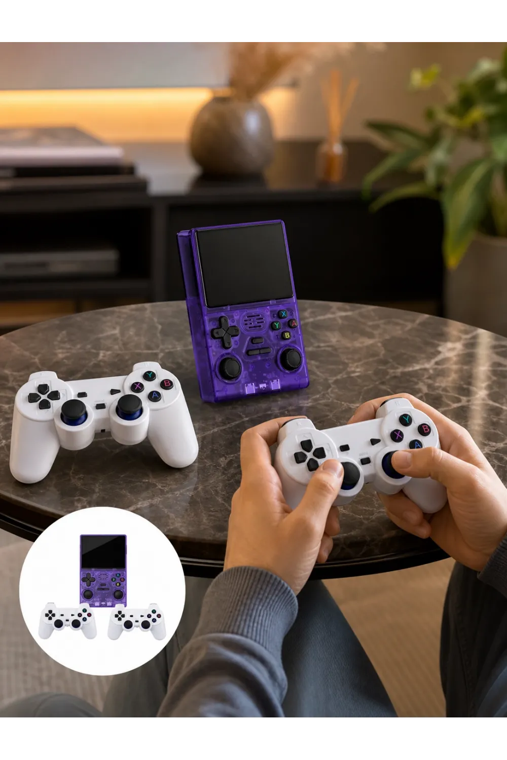 Retro Oyun Konsolu 2 Kablosuz Oyun Kolu Ve Ips Ekranlı