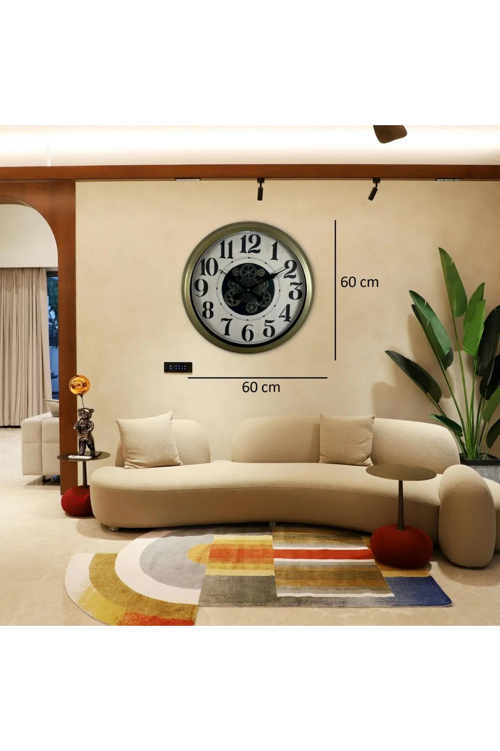 Retro Prime Classic 60 Cm Çarklı Duvar Saati