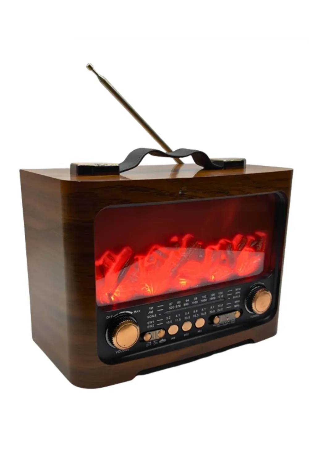 Retro Şömine Tasarımlı Bluetooth Hoparlör Fm Radyo Usb Tf Kart Müzik Çalar