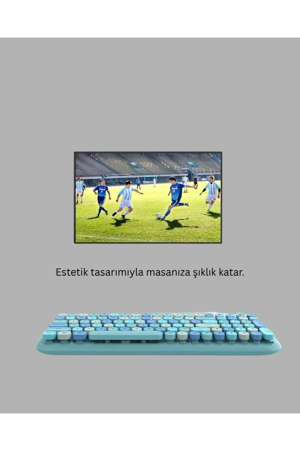 Retro Tarz Kablosuz Klavye Mouse Seti – 104 Tuşlu, Ergonomik Tasarım