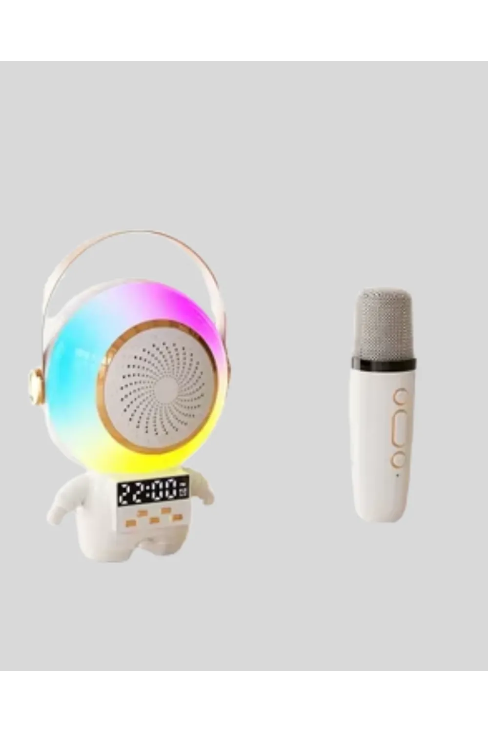 Rgb Işıklı Astronot Bluetooth Hoparlör Karaoke Mikrofonlu