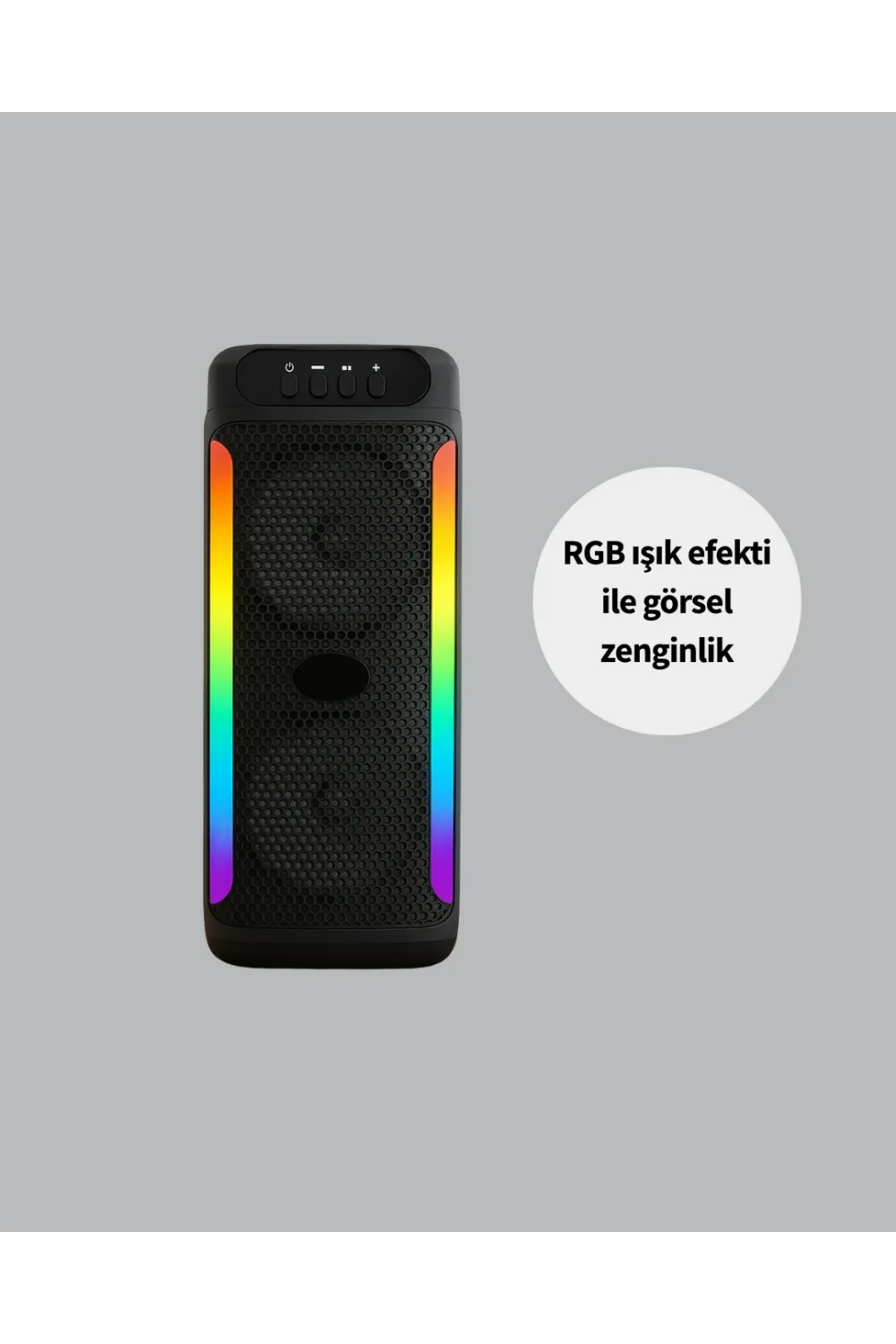 Rgb Işıklı Çift Hoparlörlü Taşınabilir Bluetooth Speaker Ve Mikrofon