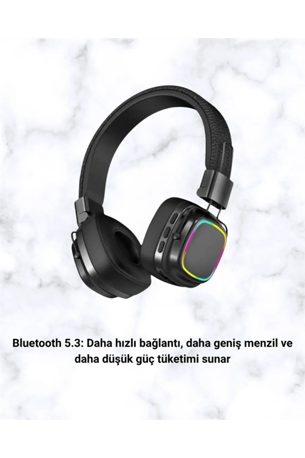 Rgb Işıklı Katlanabilir Bluetooth 5.3 Kulak Üstü Kulaklık