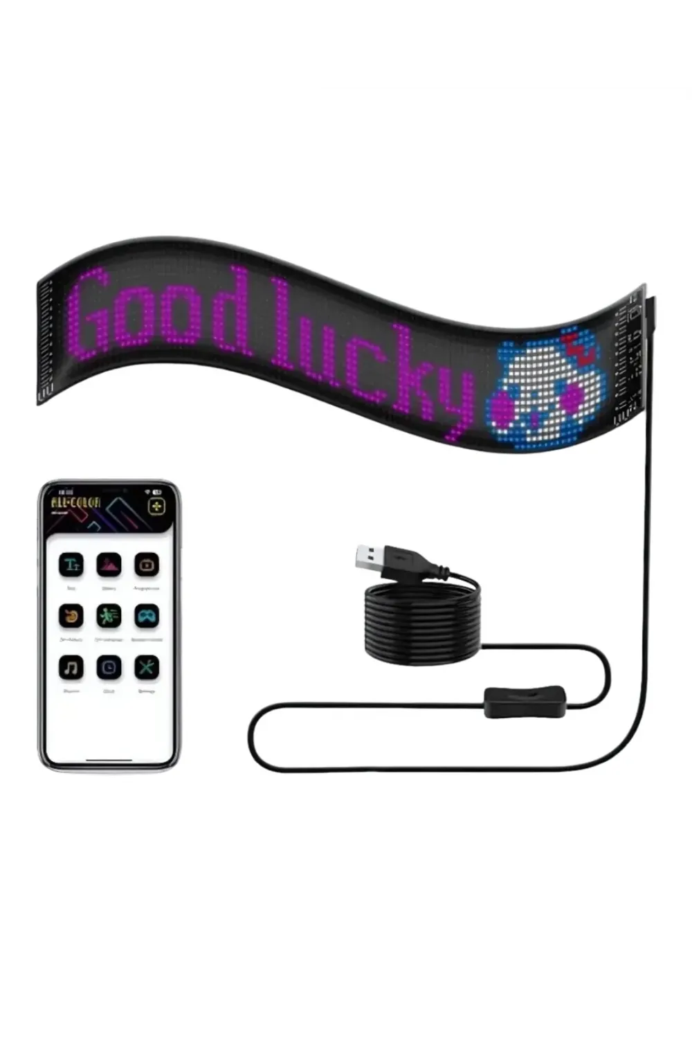 Rgb Kayan Yazı Led Panel Telefon Kontrollü Animasyonlu Akıllı Ekran